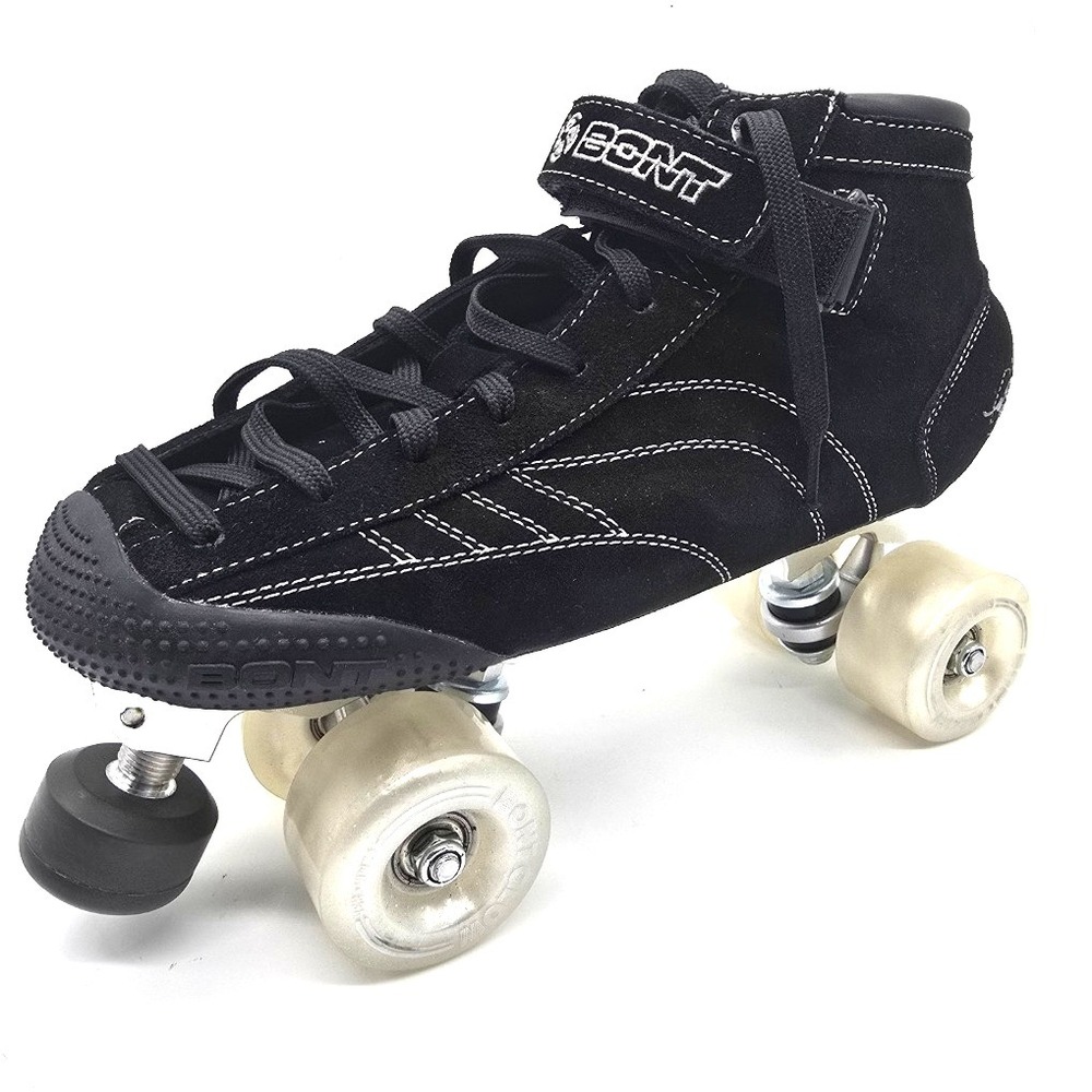 Bont Prostar‎ Roller Skates Black Suede Size 9.5 Glow LED Wheels 83A Outdoor